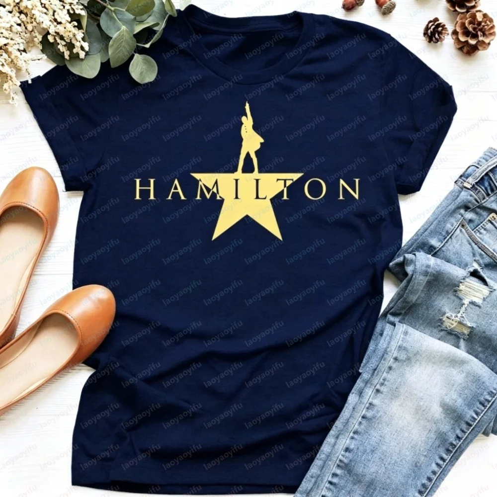 Golden Alexander Hamilton T-Shirt Broadway Musical Hamilton Shirt Rise Up Tee Gift for Fans Hipster Tops Musical Gift Harajuku
