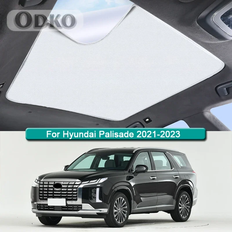 Roof Sunshade For Hyundai Palisade 2021 2022 2023 Car Electrostatic Adsorption Sunroof Sunshade Skylight Blind Shading Sticker