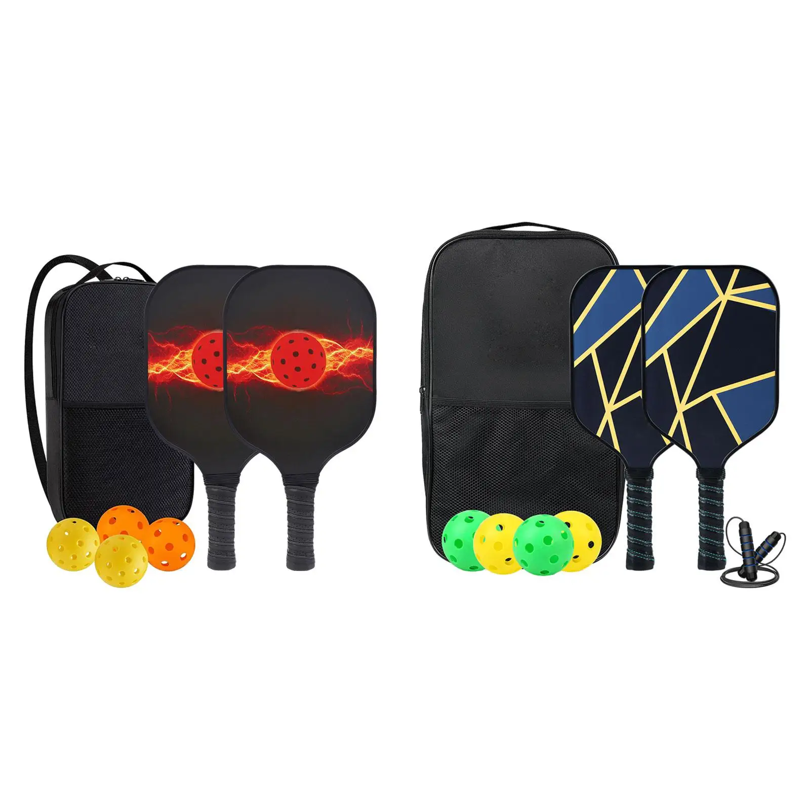 Raquetas de Pickleball, paletas de práctica de Pickleball, agarre cómodo, regalos, suministros deportivos profesionales con bolsa de tela Oxford, 4 bolas