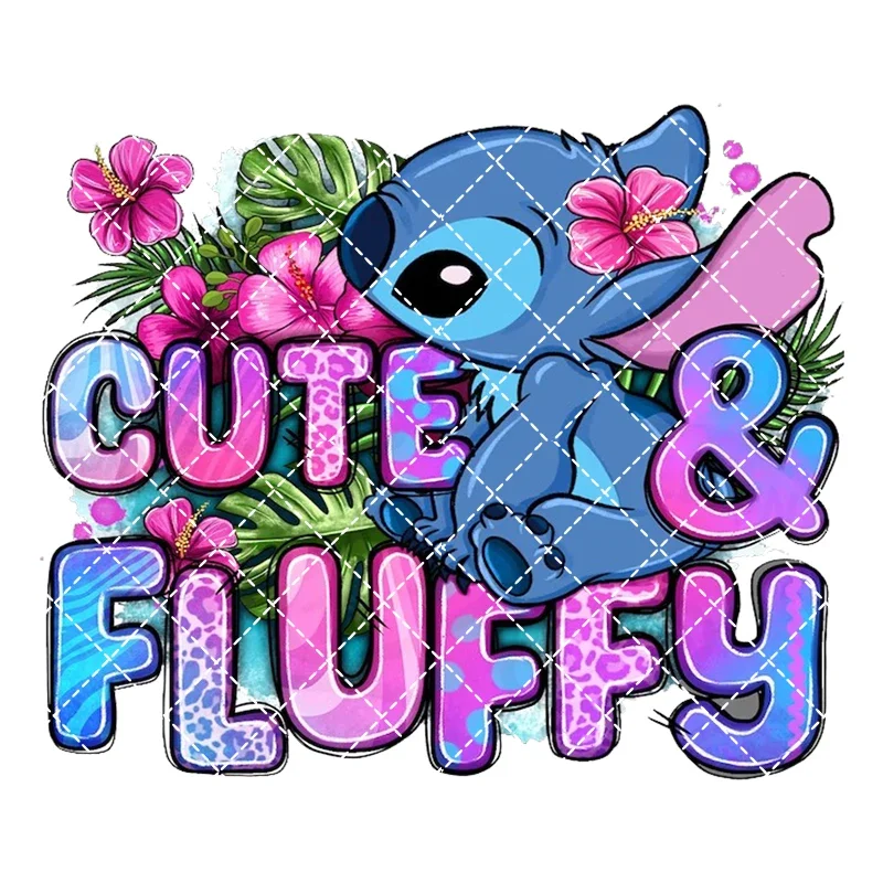 Disney Stitch cartoon opstrijkbare warmteoverdrachtstickers voor kleding DTF pinted vinyl thermische applicaties wasbare T-shirt sticker