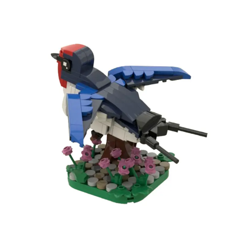 

Spot MOC-186pcs животное птица маленькая наклейка кирпич сборка головоломка игрушка модель подарочный набор орнамент