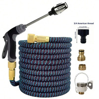 A Set Of Extendable Garden Hoses, High-Pressure Adjustable Water Guns, Garden Watering And Car Washing Tools