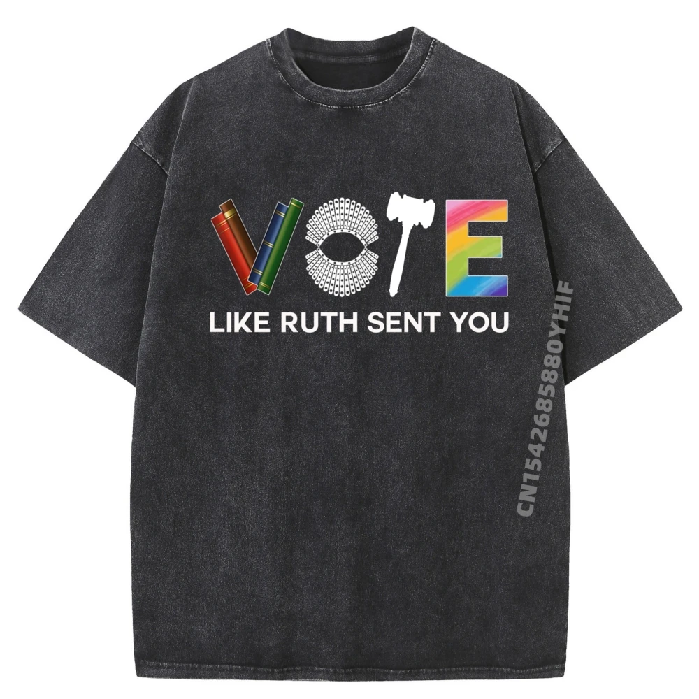 

Винтажные футболки Funny Vote Like Ruth Sent You, мужские новые топы и футболки, эстетические повседневные потертые футболки