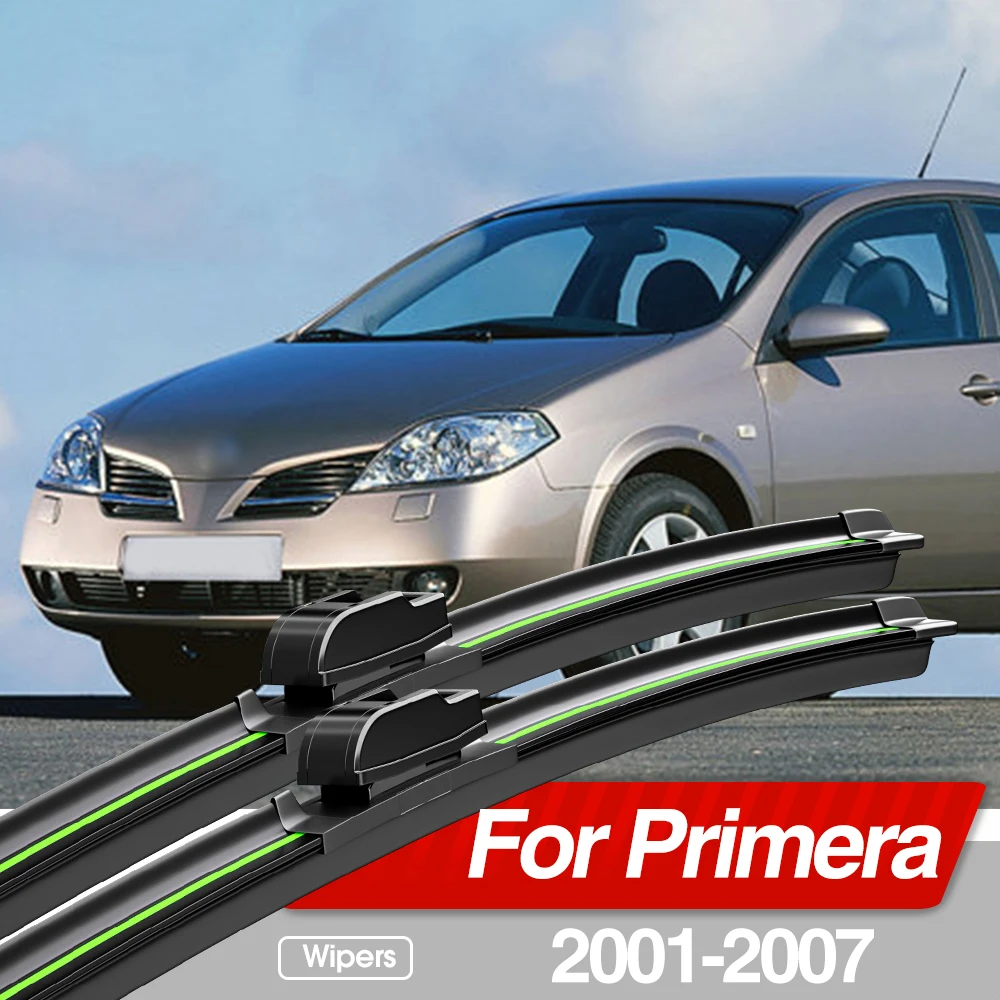 For Nissan Primera P12 2001-2007 Front Windshield Wiper Blades 2pcs Windscreen Window Accessories 2002 2003 2004 2005 2006