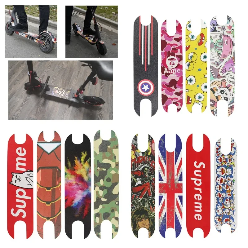 DIY Cartoon Scooter Footmat Scooter Stickers Sheet Waterproof Footmat Sandpaper Sticker For  M365 Scooter