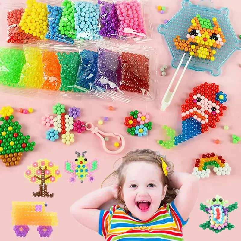 

300Pcs/Set 30 Colors 5mm Water Beads Spray Perler Magic Beads Educational Perlen Puzzles Accessories for Children Toys