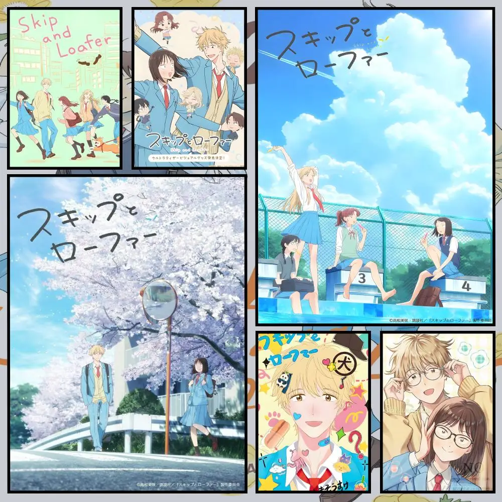 Anime S-Skip and Loafer Poster Waterproof PVC Wall Poster, Peel-and-Stick HD Art for Living Room, Bedroom and Shop