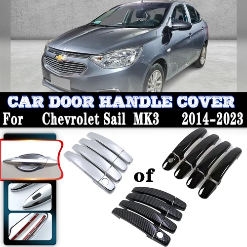 Imagen 1 del producto Para Chevrolet sail 3 Aveo 2014 ~ 2023 MK3 2015 manijas de puerta de coche cubiertas antioxidantes decoración protectora contra arañazos Exterior accesorios de coche