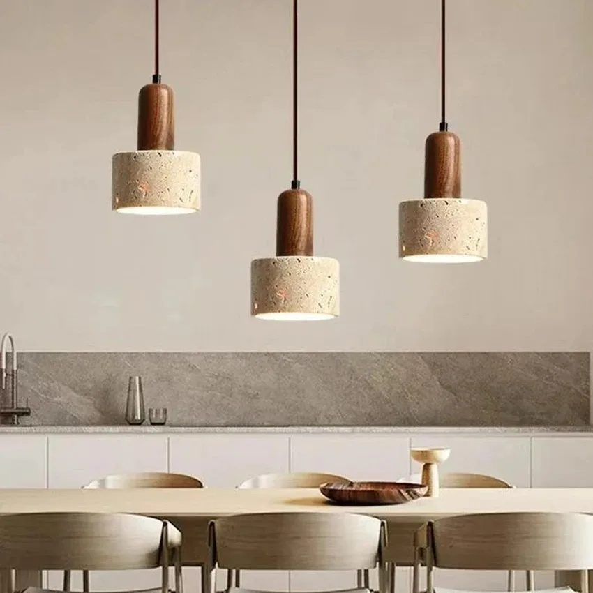 Vintage Yellow Marble Pendant Light Wabi Sabi Nordic Bedroom Bedhead Chandelier for Personality Restaurant Decor