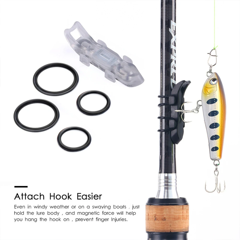 Automatic Fishing Fixed Bait Gear with Rubber Rings Lures Hook Keeper Holder Scratching Accessories for Fishing Rod Tool