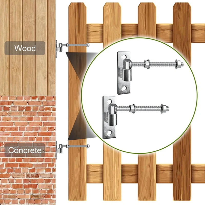 Cerniere per cancelli resistenti per cancelli in legno e metallo, cerniera con bullone a J da 8 pollici, confezione da 2 - Ideale per cancelli agrandi e fienili