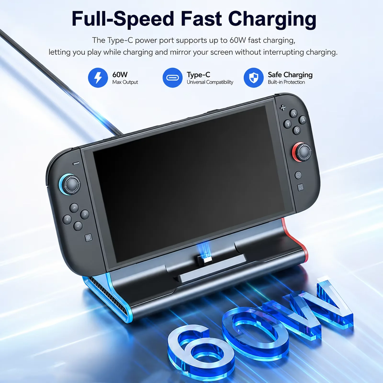 Docking Station for Switch 2 HDMI TV Converter 4K 60Hz Fast Charging USB Hub Type-C Adapter Gaming Accessories