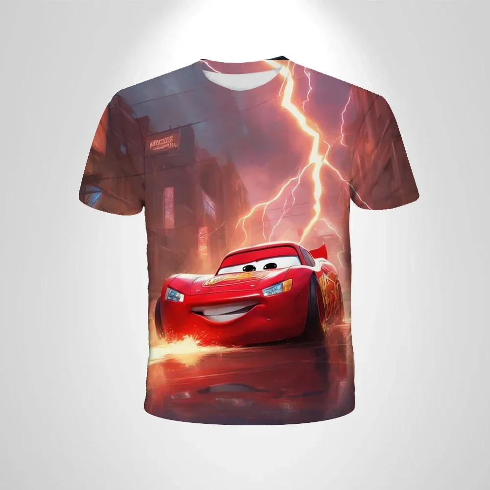 

Fashion Summer Cute Anime Lightning McQueen Cars 3D Printing Boys Girls Cartoon Tshirt Round Neck Comfortable Cool Kids Clothing