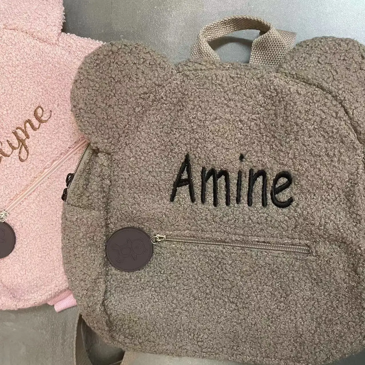 Custom Teddy Bear Backpack, Embroidered Name Toddler Backpack, Personalized Name Gift Bag, Birthday Bag, Lightweight Snack Bag