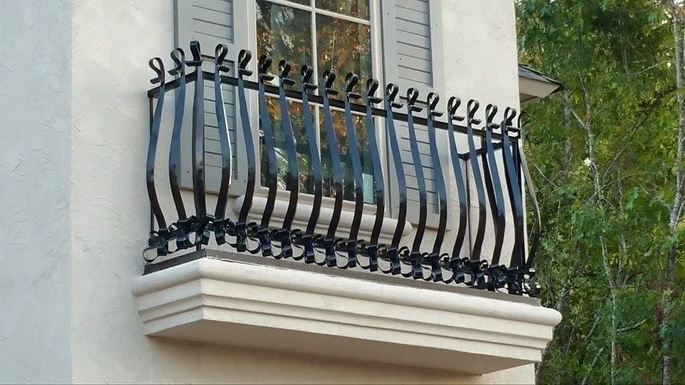 Balcone in ferro battuto con balaustra per balcone in ferro battuto di vendita diretta in fabbrica