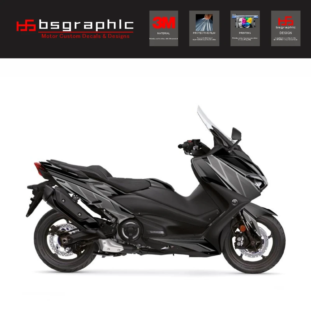 

Motorcycle Body Fairing Protective Sticker Decal Maxiscooter Replica Graphic kit Black-Grey for Yamaha Tmax T-max 560 2020-2021