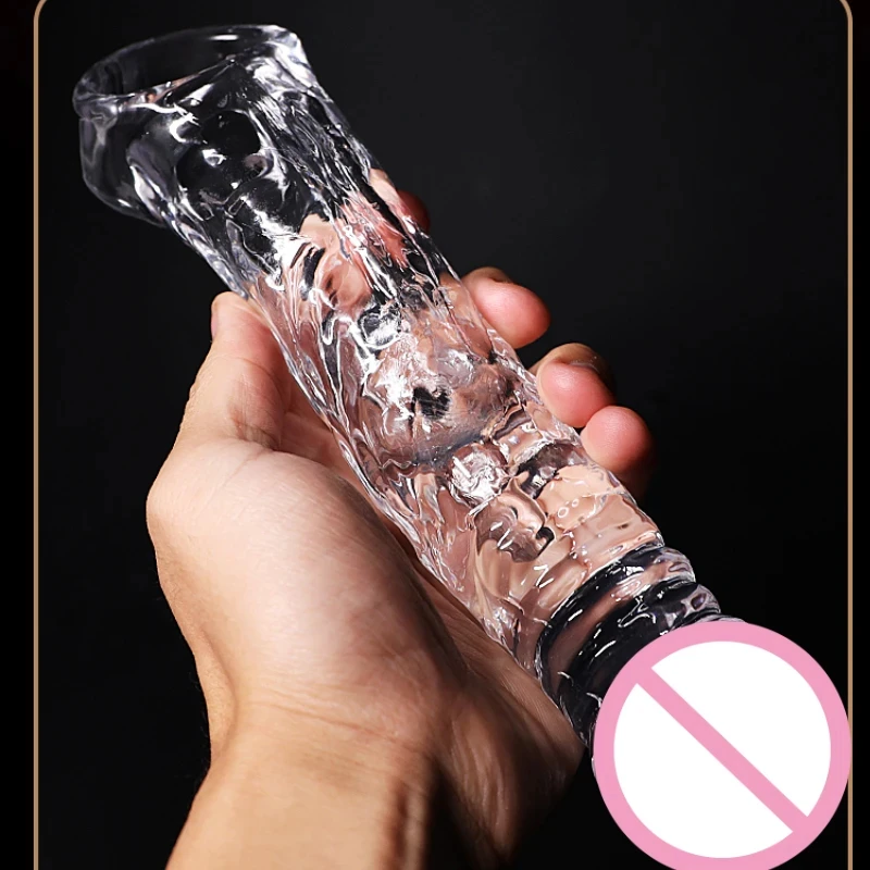 Reusable Penis Sleeve Extender Reusable Condoms Sex Toys for Men Dick Enlarger Extend 4/7/10cm Cock Sleeve Transparent/Flesh