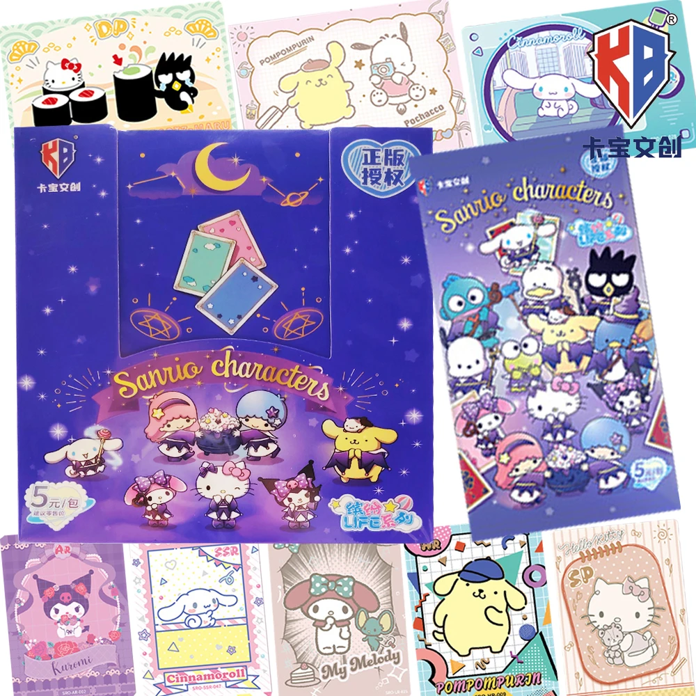 

Original KABAO Sanrio Collection Cards Kawaii Star Family Characters Colorful Graffiti Line Creation Cards Family Table Toy Gift
