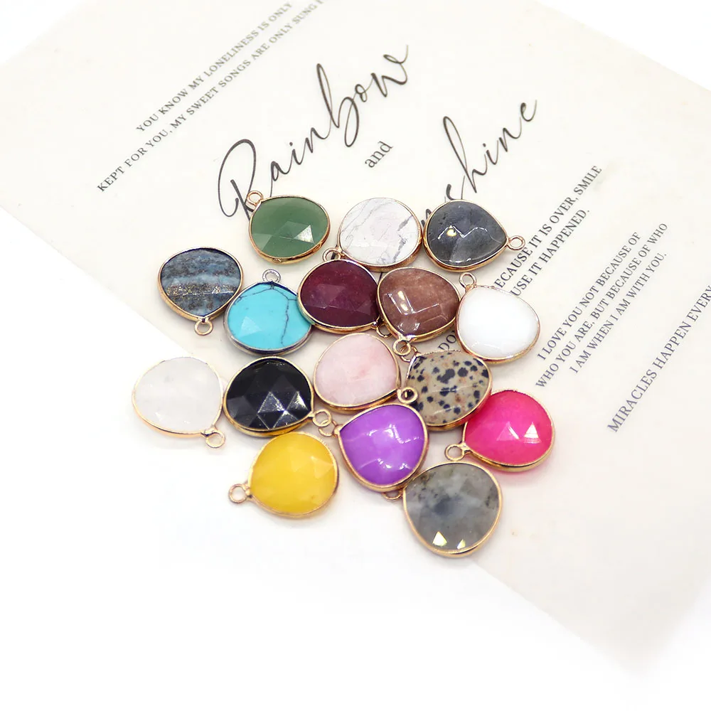 

Water Drop Natural Stone Agate Charms White Turquoise Clear Crystal Pendants for Jewelry Making DIY Bracelet Necklace Handmade