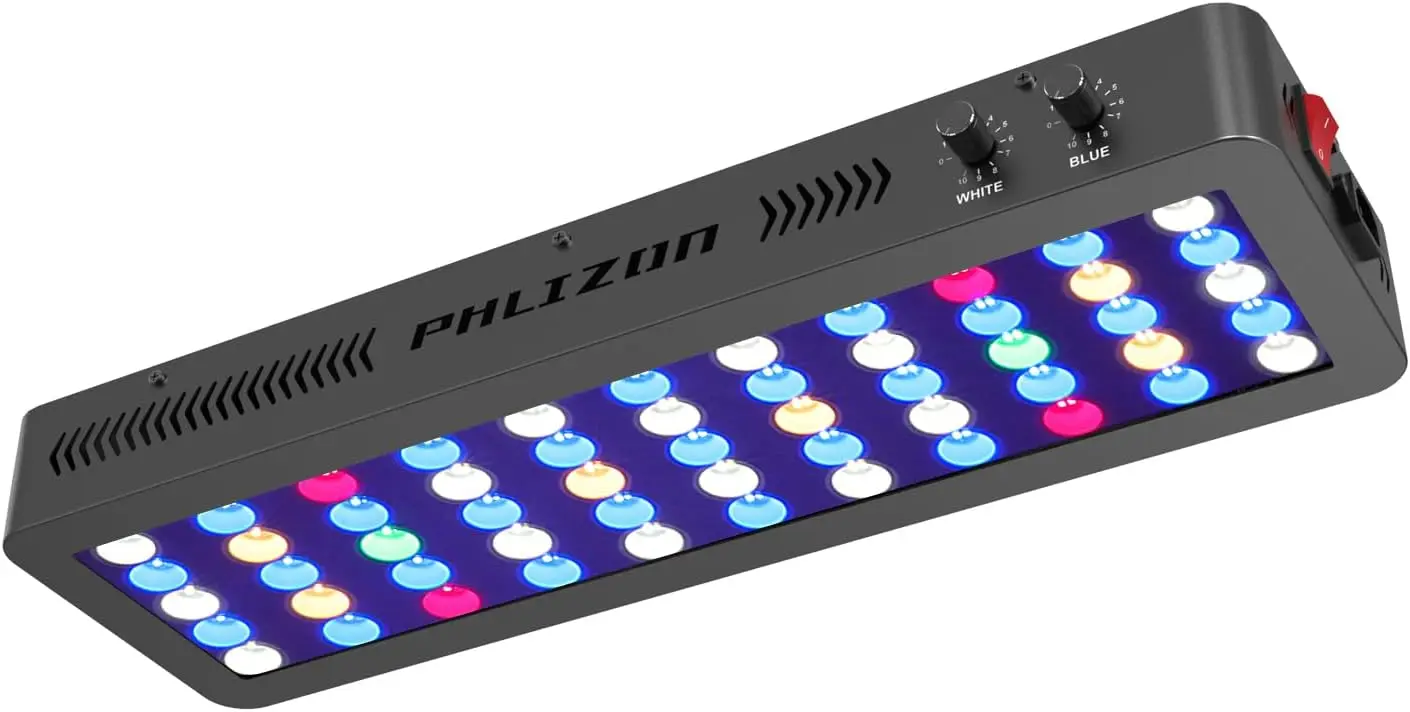 

165W Dimmable Full Spectrum Aquarium LED Light for Saltwater Freshwater Fish Coral Reef, 20"x7"x2.4", Daisy Chain