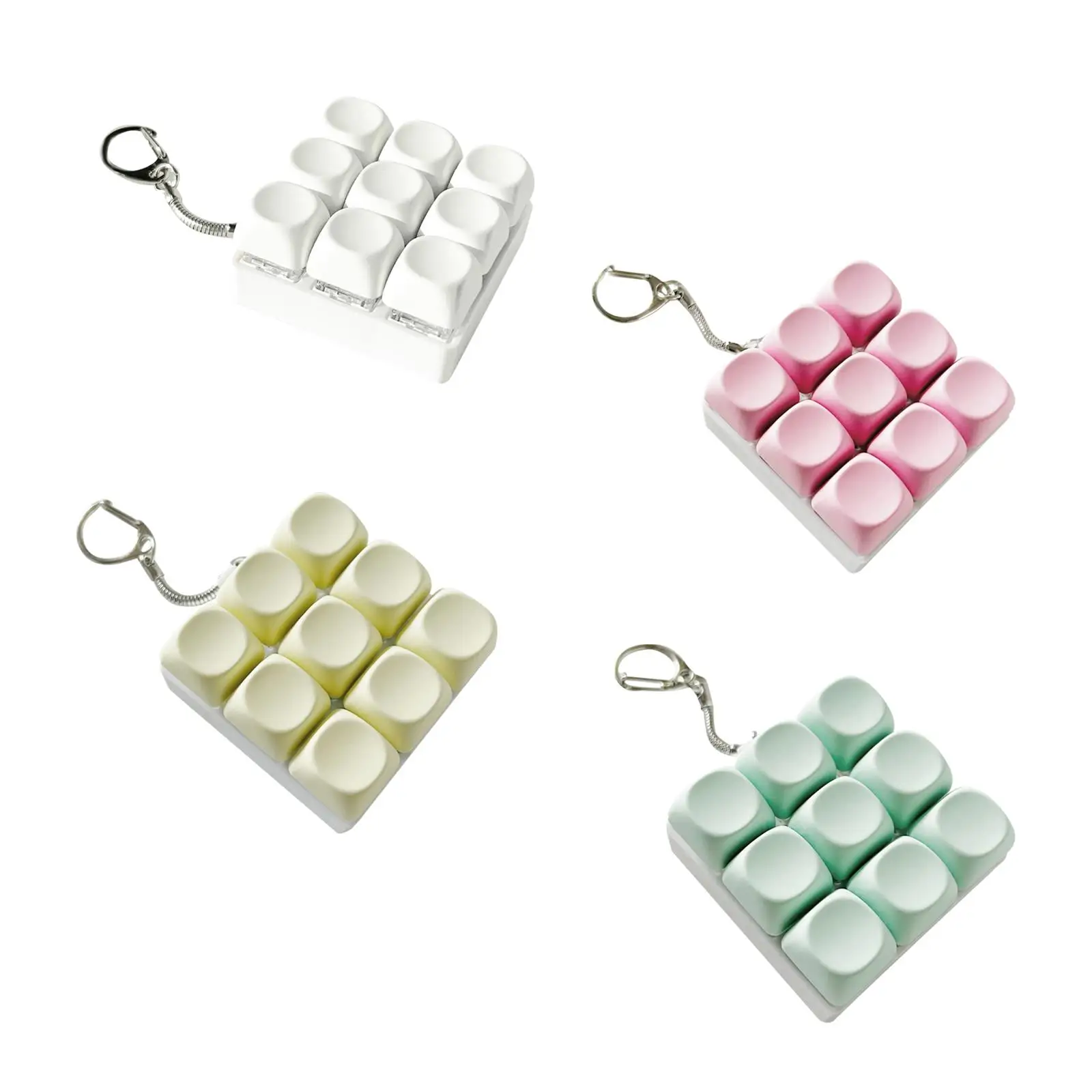

9 Key Keyboard Fidget Clicker Toy Keychain Multifunctional Mechanical Keypad