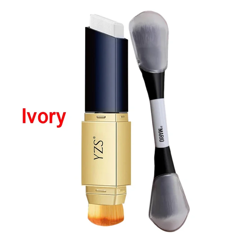 مجموعة مكياج قاعدة الوجه YZS وفرشاة F4 للتحكم في الزيت وخافي عيوب البشرة وتصحيح الهالات السوداء وخالية من الزيوت ومكياج كريم الأساس للبشرة