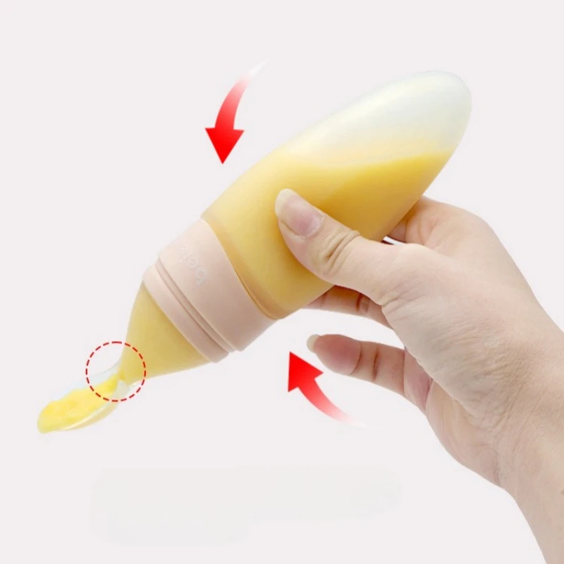 

Baby Squeeze Rice Paste Bottle Food Grade Silicone Children's Tableware Baby Feeding with Complementary Food Bottles