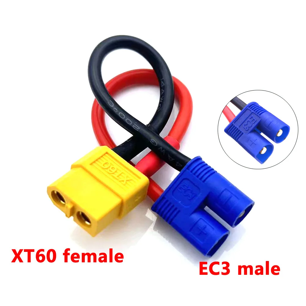 XT30 XT60 XT90 EC5 EC3 XT TPX MPX T Plug Female to Male Adapter Connectors 10cm Connector for RC Lipo Battery Charger Parts DIY