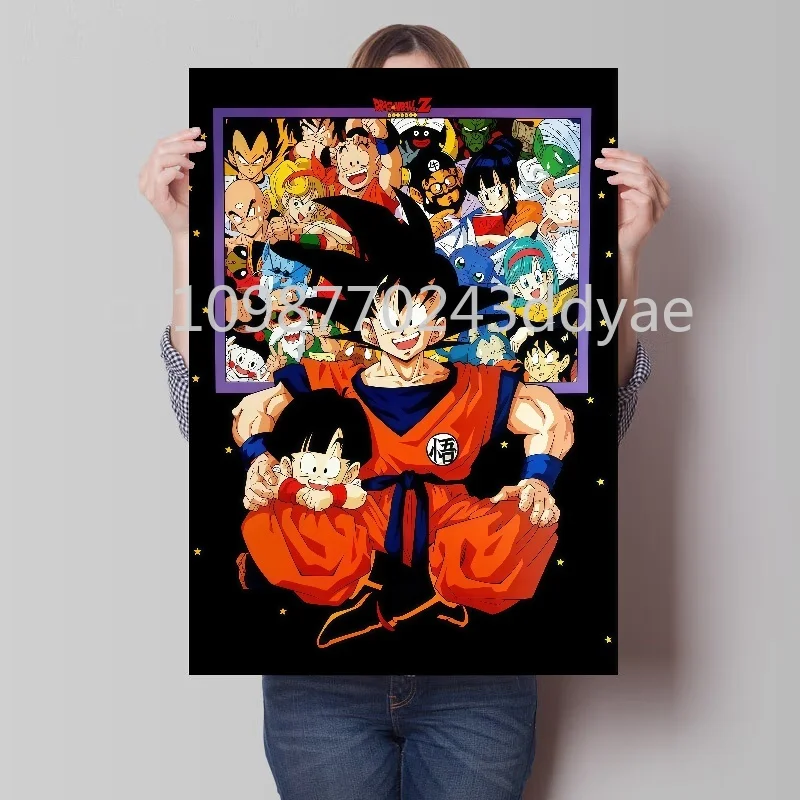 Póster clásico de Anime japonés Dragon Ball Goku HD, decoración de pared del hogar, sala de estar, dormitorio, pintura en lienzo, regalos para niños