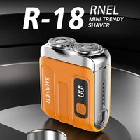 Mini Electric Smart Shaver Household Car Shaver Digital Display Dual Blade Rechargeable Shaver Powerful Beard Trimmer Tool 2