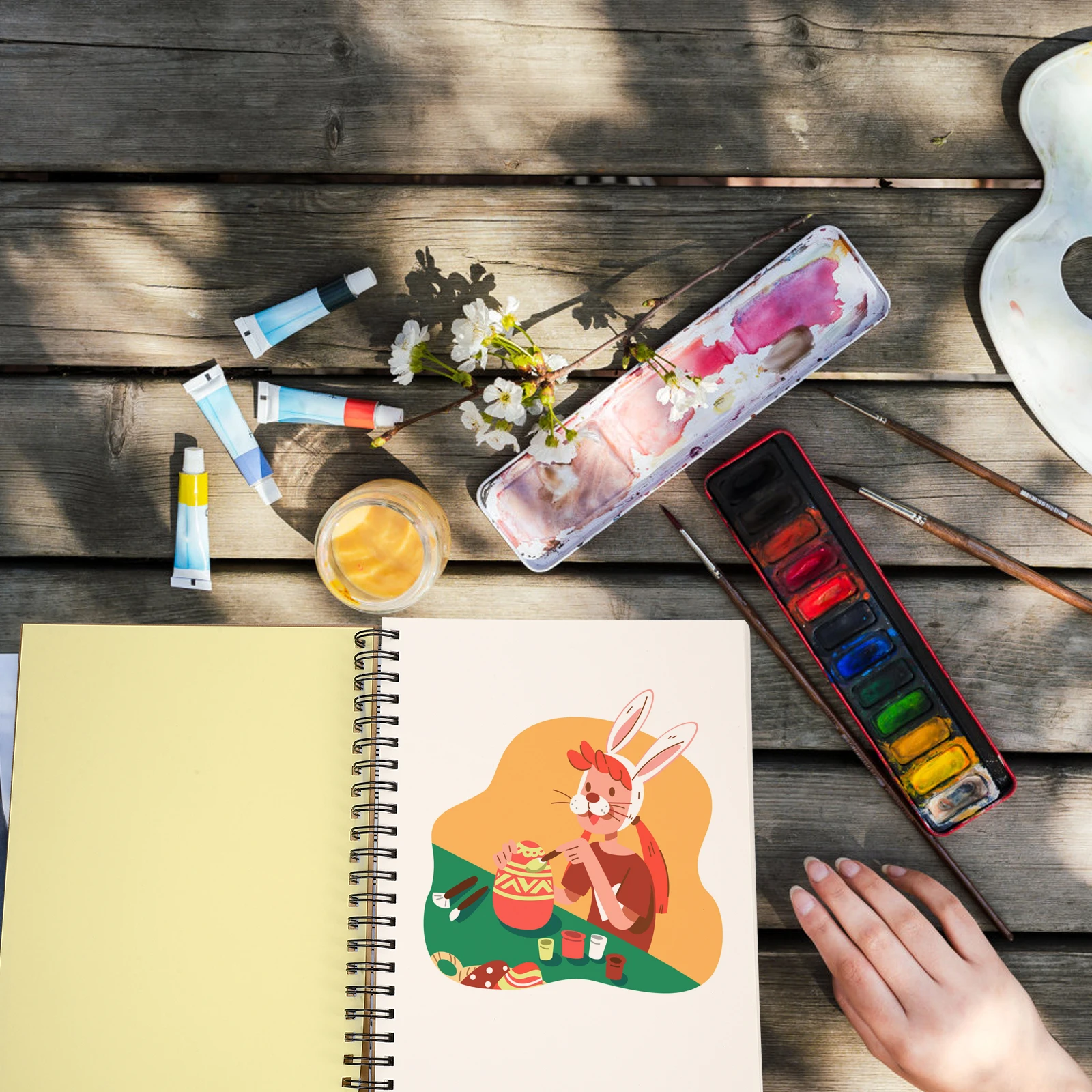 

Simple Style Blank Sketch Book Coil Design Drawing Notebook Students Painting Painting Supplies Portable Sketchbook