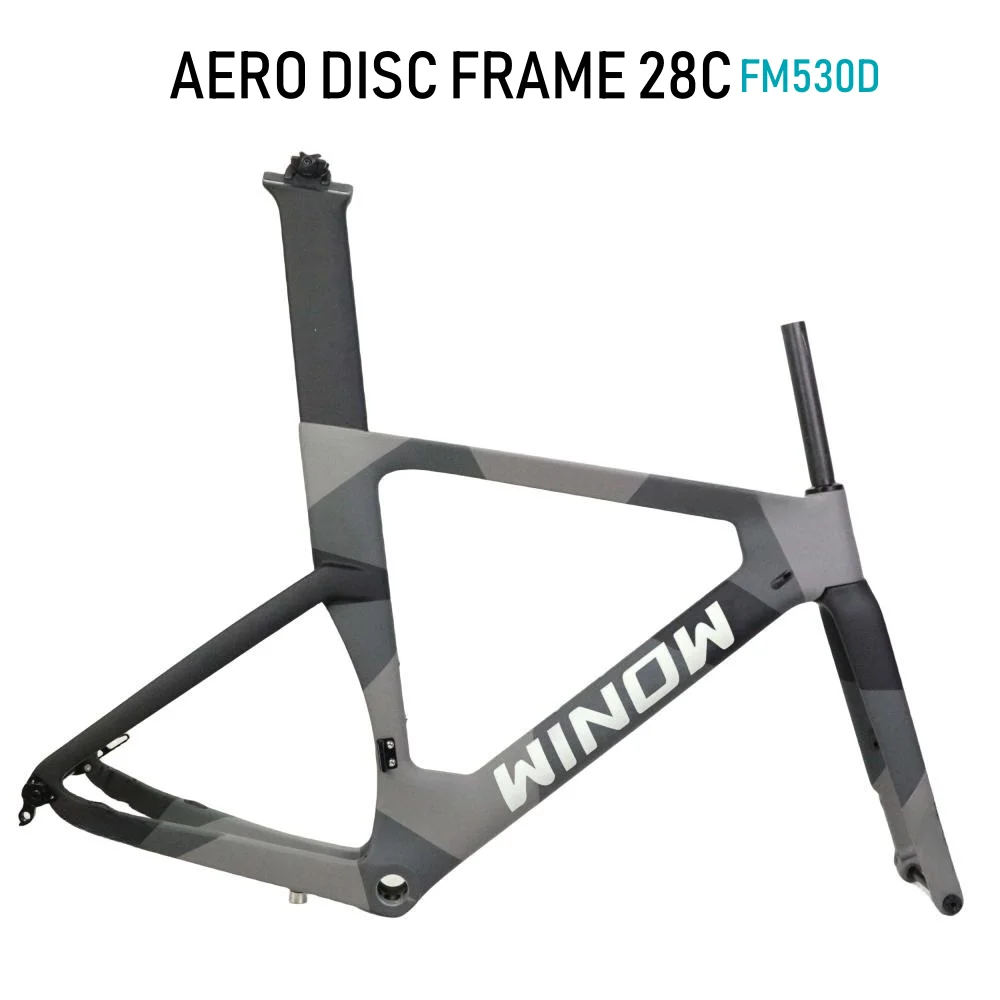 

Winowsports Aero Carbon Disc Brake Road Frame 140mm Di2 Road Bike Frame BSA68 TT Disc Frame FM530D