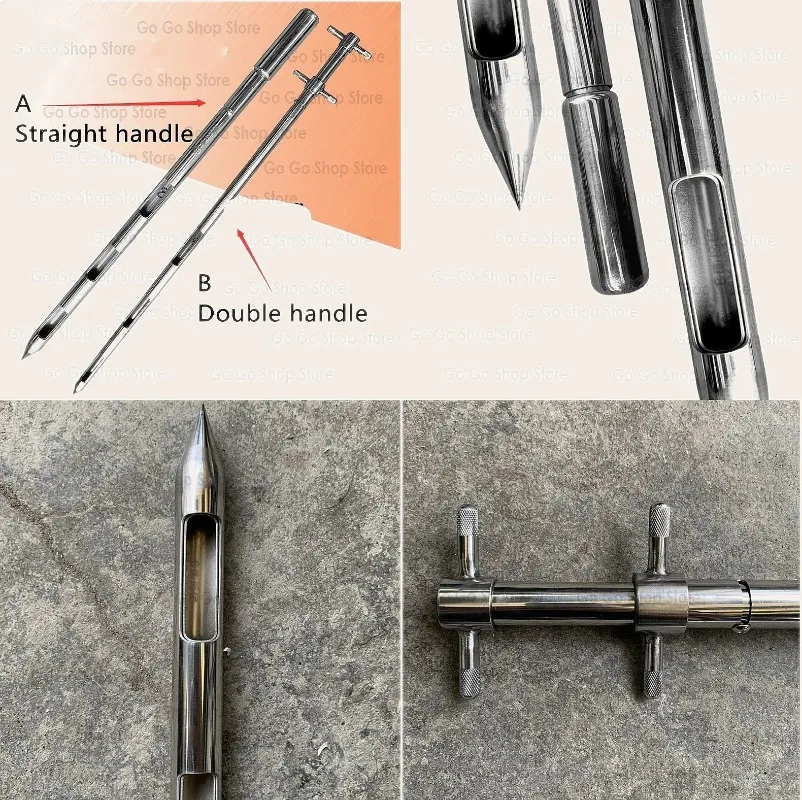304 Stainless Steel Double Layer Rotating Powder Sampling Tube for Cement Solid Sampler