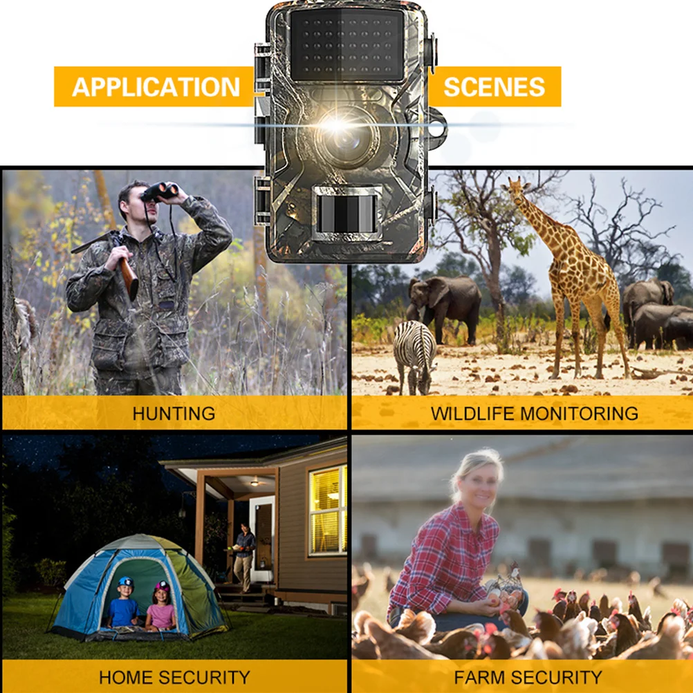 

Hunting Game Camera 12mp Fast Trigger Night Vision IP66 Waterproof Trail Scouting Camera 1080p Hunting Monitoring