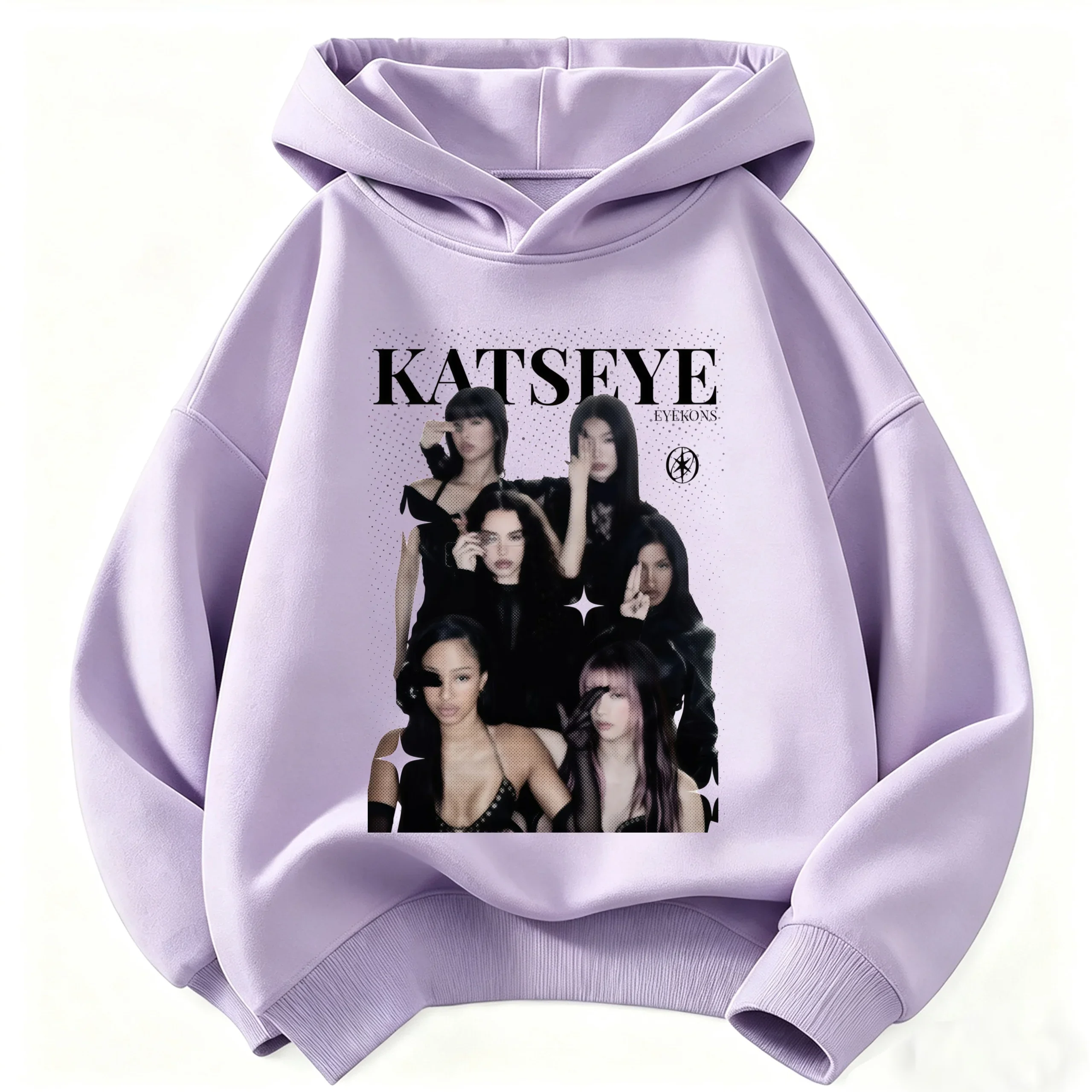 Warme & Street-Style-Kleidung für Mädchen, stylischer Kinder-Hoodie – Katseye Girl Group Grafik-Pullover; Lässiger Retro-Hoodie, modisch – Detail 6