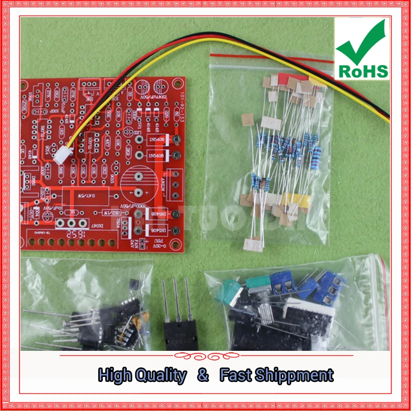 0-30V 2mA-3A Adjustable DC Regulated Power Supply Laboratory Power Short Circuit Current Limit Protection DIY Kit 0.21kg