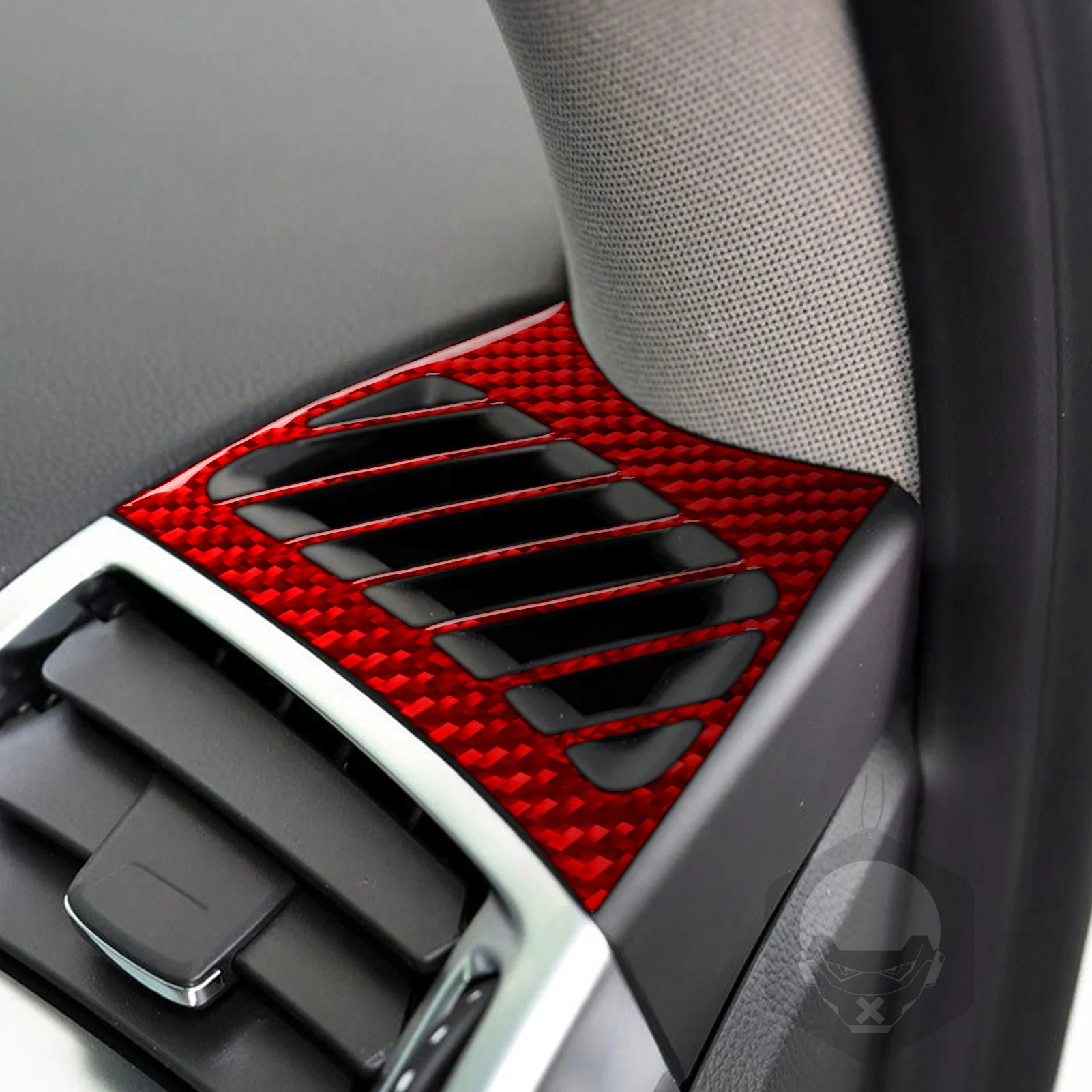 For CADILLAC SRX 2010-2012 Car Headlight switch button Red Real Soft Carbon Fiber Car Interior Accessories Decoration Stickers