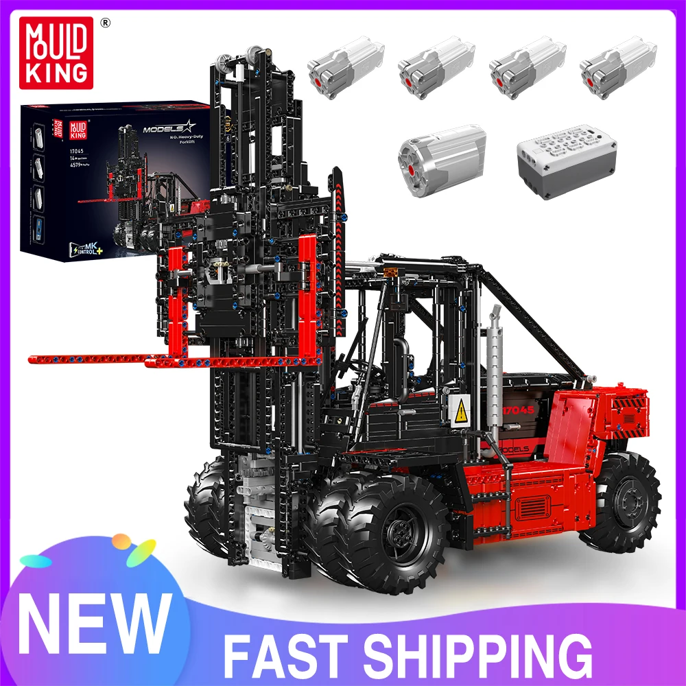 Mould King 17044 17045 Technical Truck Building Block Remote Control Heavy Duty Forklift Model RC Car Model Kids Christmas Gift