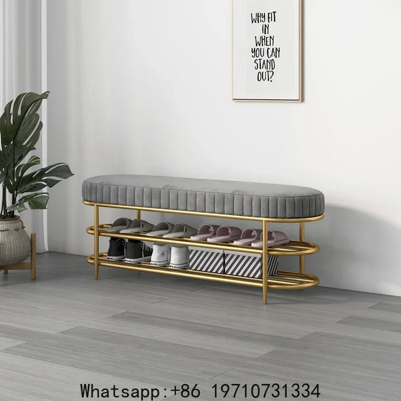 

Light Luxury Home Entrance Shoe Changing Stool Nordic Simple Can Sit in The Door and Wear Shoe Stool Integrated Shoe Cabinets