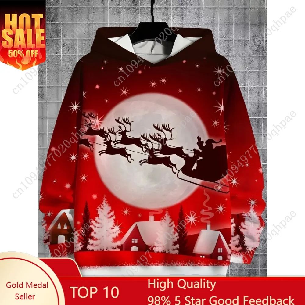 

Children's Sweatshirts Christmas Series Cartoon Print Autumn Winter Comfortable Long Sleeve Hoody Casual Pullover Clothing Girls