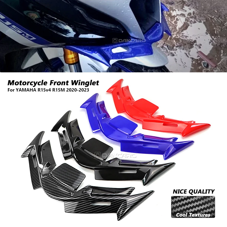 Motorcycle Front Fairing ABS Aerodynamic Winglets Guard Winglet Cover For YAMAHA YZF R15v4 R15M 2020 2021 2022 2023 Accessories