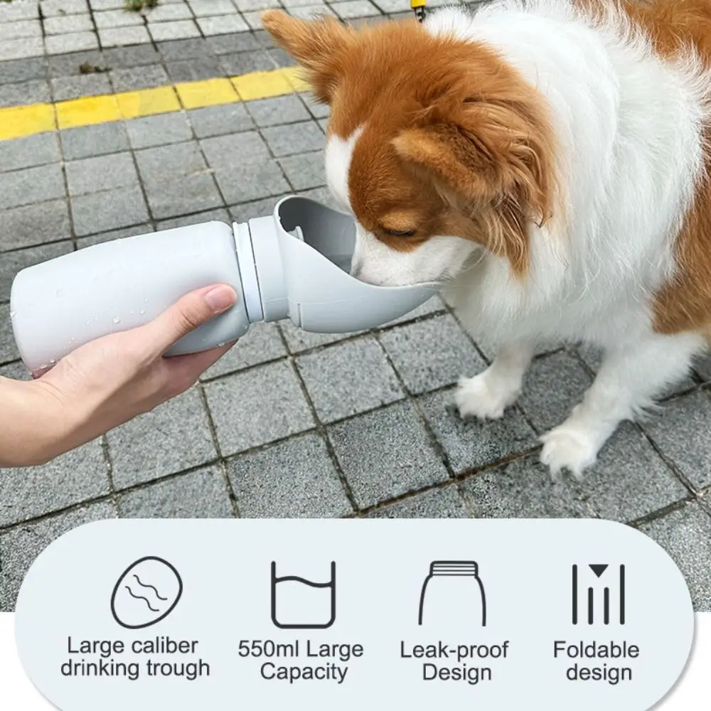 High Volume 550ml Pet Walking Mug Folding Leak Proof Pet Water Bottle Collapsible Portable Water Dispenser Cup Puppy