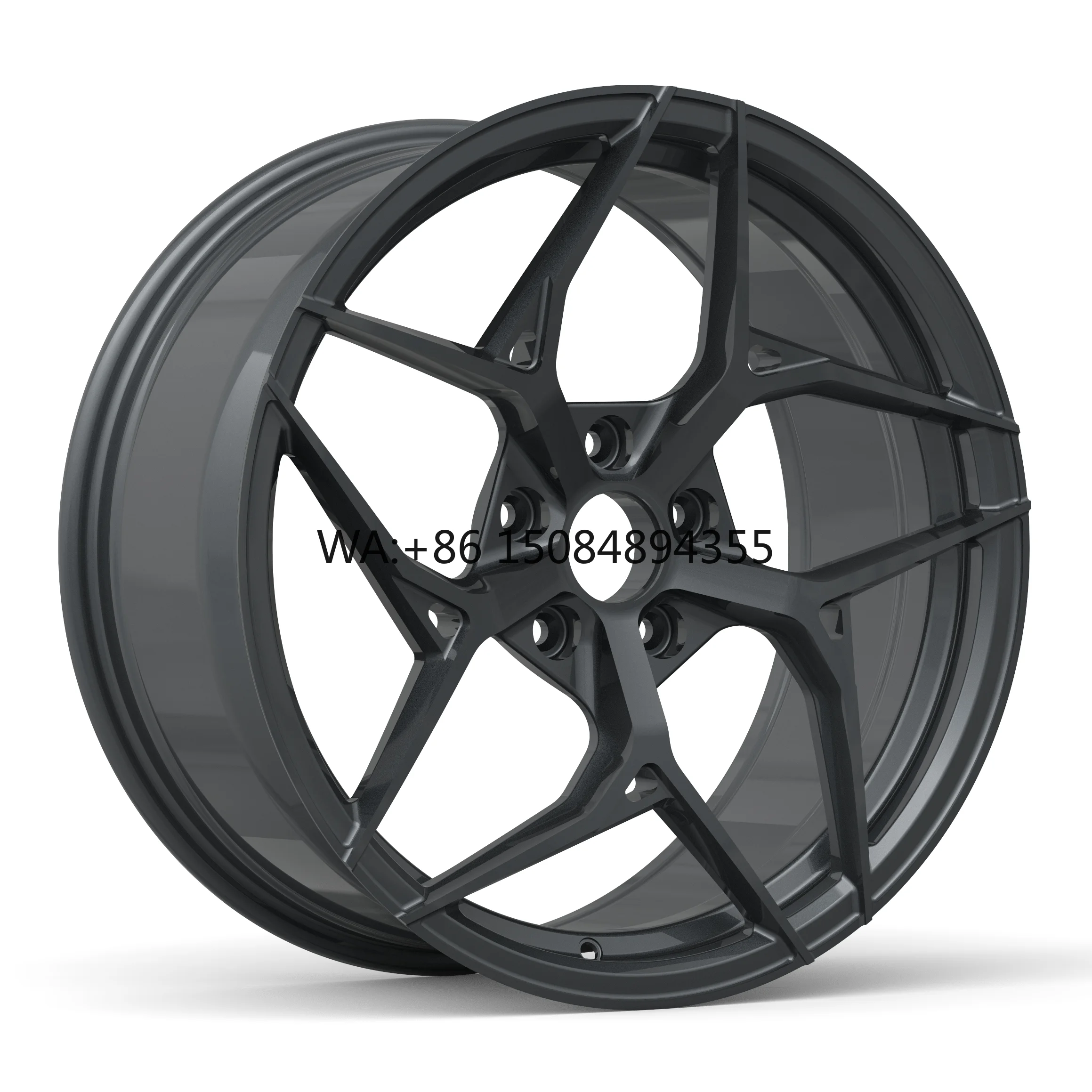 

Five Spoke Forged Aluminium Alloy Rims 20/22 Inch 5x108 5x130 ET40 Gloss Black Wholesale Wheels