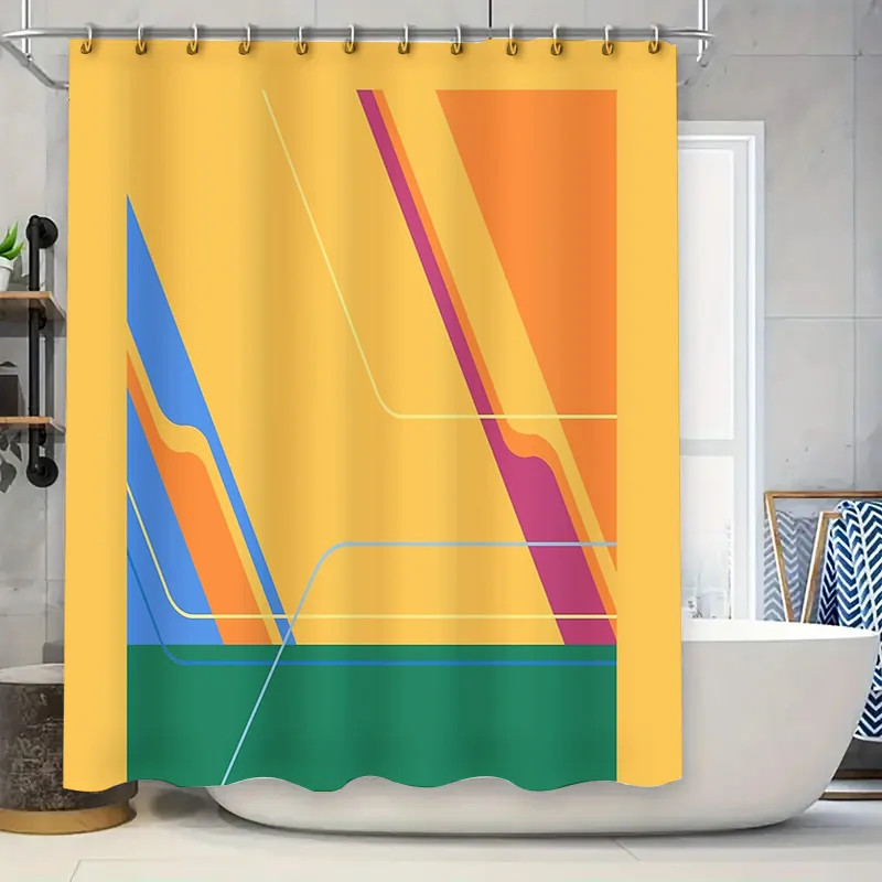 

Современный абстрактный комплект занавесок для душа, водонепроницаемая тканевая подкладка, декор для ванной комнаты, моющийся художественный узор, домашний текстиль, разделитель для комнаты