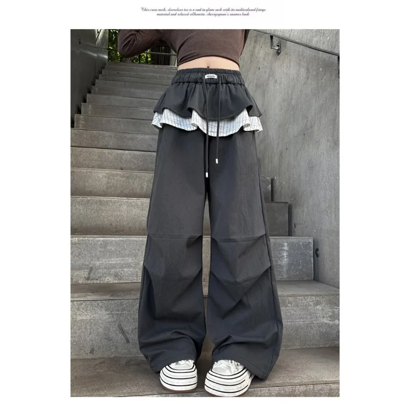 Gerade Hosen für Kinder und Mädchen von UNITIM, 4–14 Jahre, Patchwork-Hosen für Kinder und Mädchen, lockere, lässige Hosen für junge Teenager, Mädchen mit weitem Bein – Detail 15