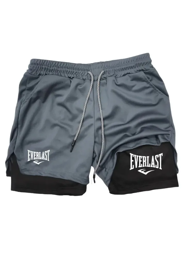Heren hardloopshorts 2 in 1 dubbeldeks sportshorts Sportkleding Gym Fitness korte broek Training Joggingbroek Herenkleding - afbeelding 2