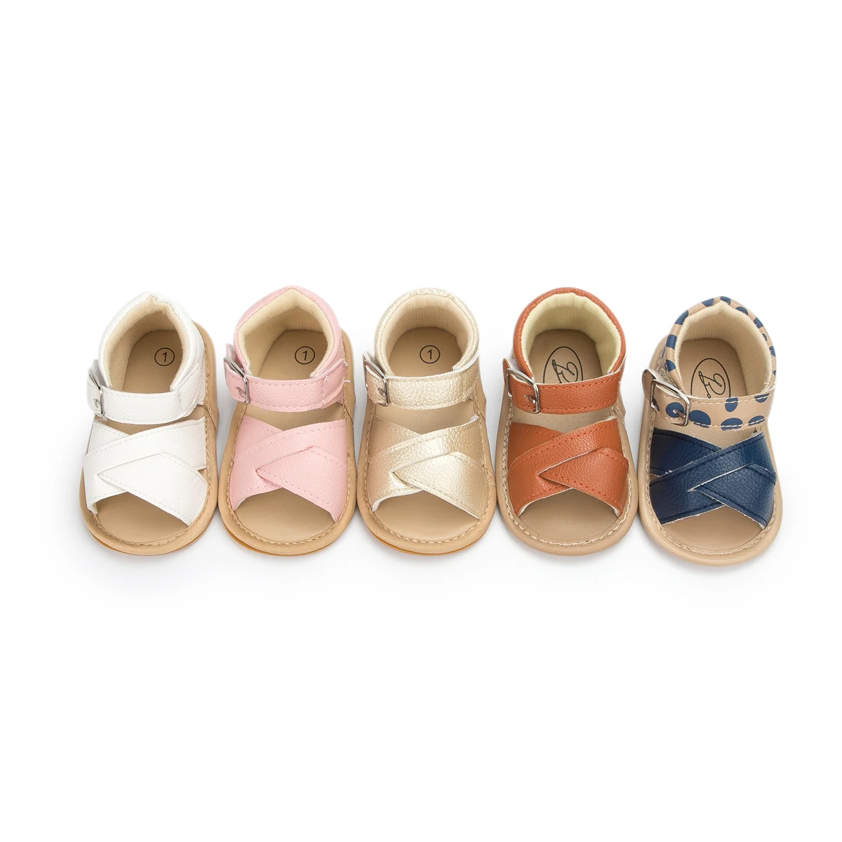 Baby Girl Sandals Baby Shoes Flats Leather Rubber Sole Anti-Slip First Walker Newborn Toddler Sandals Girl Crib Shoes Summer