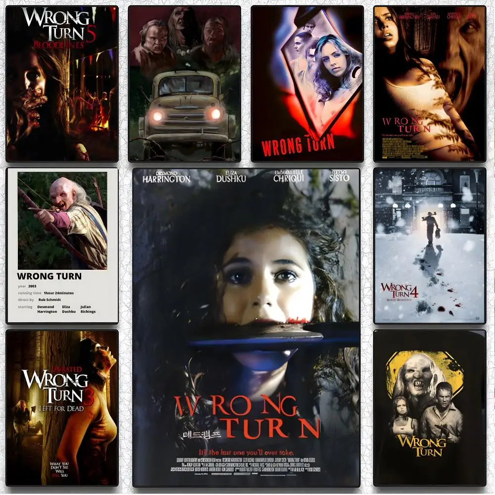 Movie Horror W-Wrong Turn Poster Artistic Peel-Off Wall Decor, Indoor Outdoor Home Ornament for Collectors