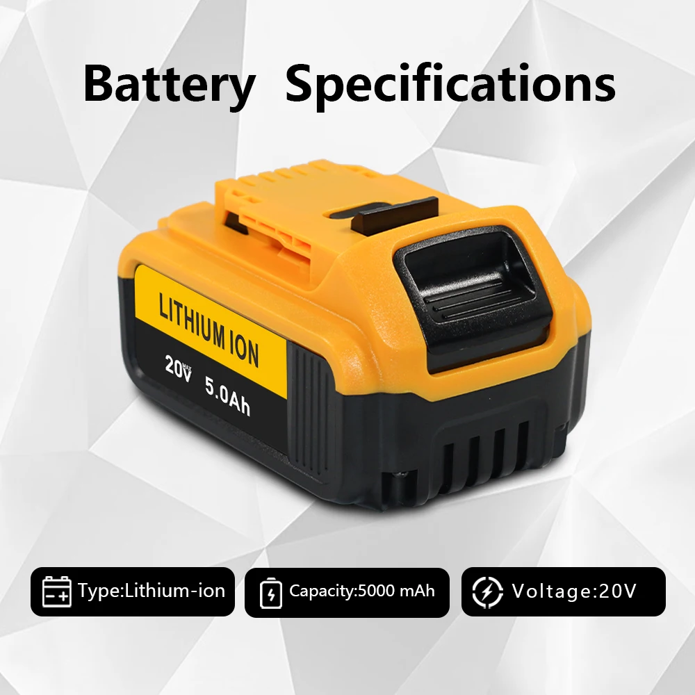 Lithiová baterie do elektrického nářadí pro DEWALT 20V 3,0Ah 4,0Ah 5,0Ah 6000mAh Typ-C Pro DEWALT DCB200 DCB202 DCB203 DCB204 DCB205 DCB206 - náhled 6