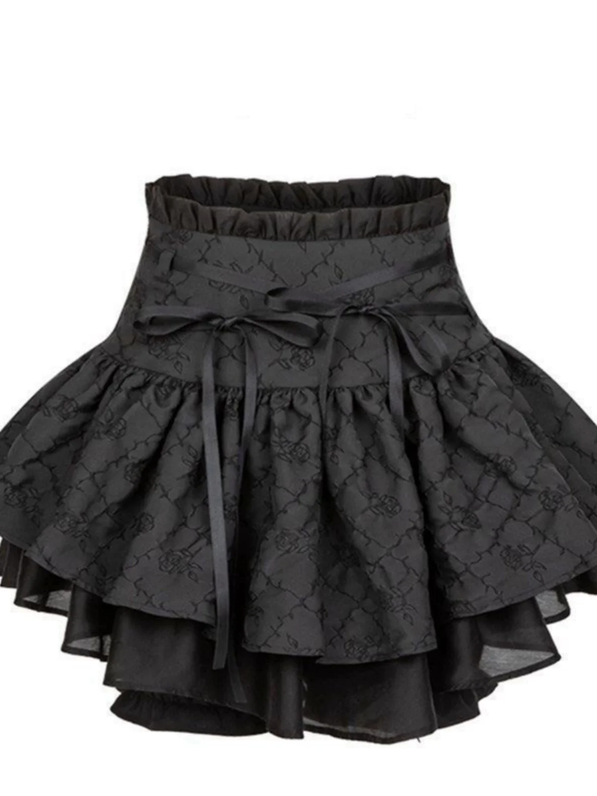 

Punk Y2K High Waist A-Line Skirt with Bow Knot Design Summer Fre Moon Girl Subculture Fluffy f-length Skirts